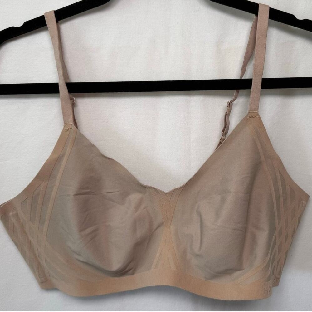 Honeylove Wireless Silhouette Bra, Sand, Large Smoothing Seamless Adjustable
